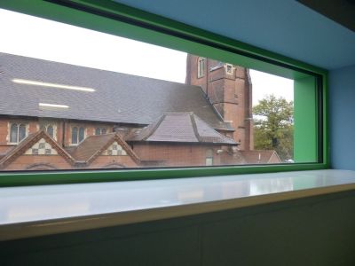 Unexpected View of the Church from the Ladies' Toilets
