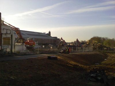 Demolition from Side of Swimming Pool

