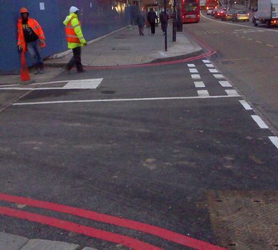 New Road Markings for Bus Layover
