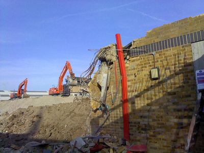 Bus Garage Demolition from Natal Road
