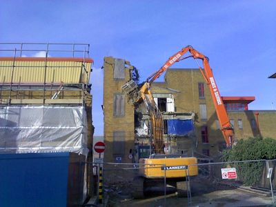 Bus Garage Demolition from Natal Road
