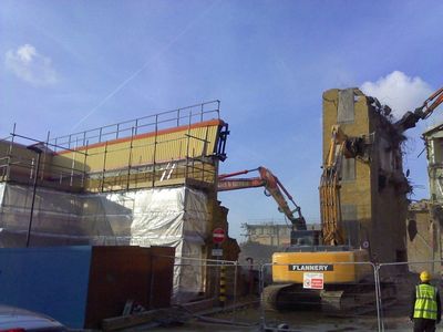 Bus Garage Demolition from Natal Road
