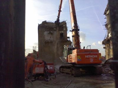 Bus Garage Demolition from High Road
