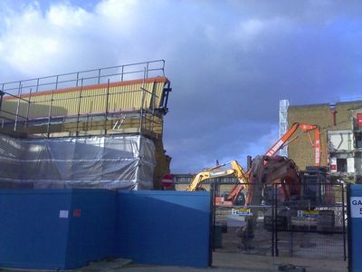 Bus Garage Demolition from Natal Road
