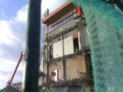 Bus Garage Demolition from High Road
