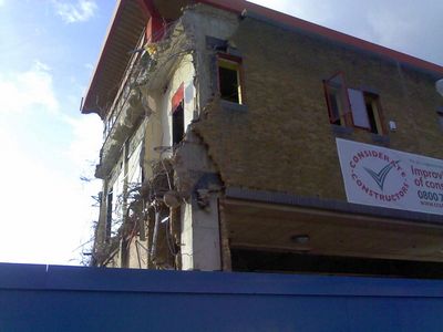 Bus Garage Demolition from High Road
