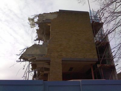 Bus Garage Demolition from High Road
