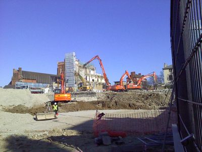 Bus Garage Demolition from Natal Road
