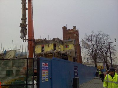 Bus Garage Demoltion from High Road
