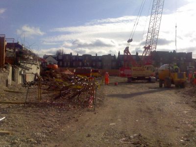 Across Former Bus Garage Site towards Natal Road
