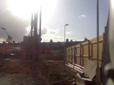 Across Former Bus Garage Site towards Ellora Road
