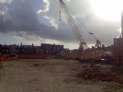 Across Former Bus Garage Site towards Natal Road
