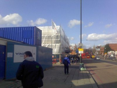Rink Front with Covered Scaffolding
