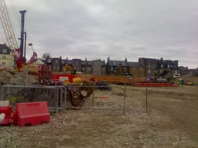 Across Former Bus Garage Site towards Natal Road
