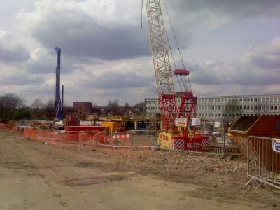 From High Road towards Railway (Construction of Rear of Bus Interchange)

