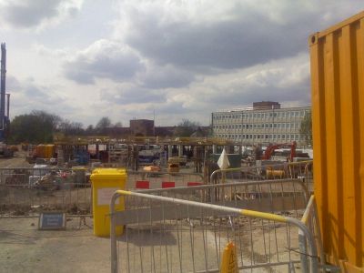 From High Road towards Railway (Construction of Rear of Bus Interchange)
