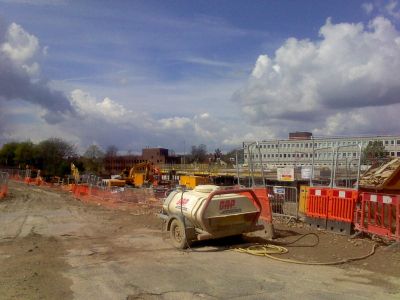 From High Road towards Railway (Construction of Rear of Bus Interchange)
