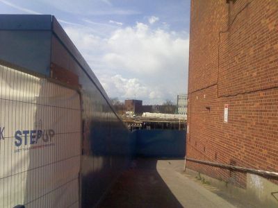 From High Road towards Railway (Construction of Rear of Bus Interchange)
