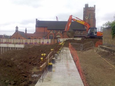 Church from Natal Road (New Retaining Wall in Foreground)

