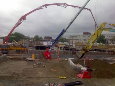 From High Road towards Railway (Construction of Rear of Bus Interchange)
