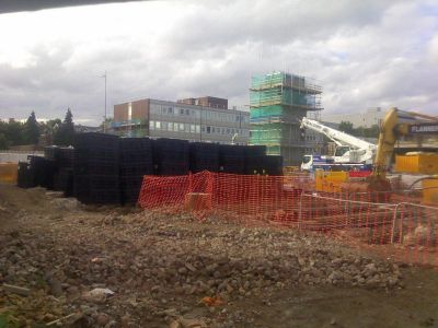 Back of Bus Interchange Site from Ellora Road
