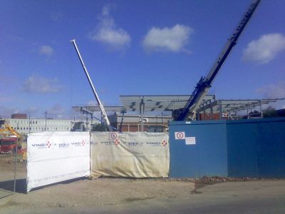 Across Site towards Tesco Frame from Temporary Bus Layover
