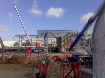 Across Site towards Tesco Frame from Temporary Bus Layover
