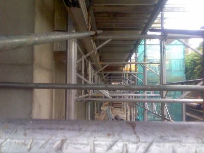 Construction of Front of New Leisure Centre along Natal Road (Church now Obscured)
