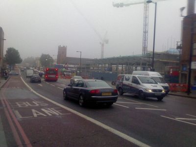 Long View of Tesco Frame and Roadworks
