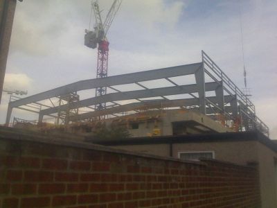 Construction of Leisure Centre along Natal Road (Roof Structure now Visible)
