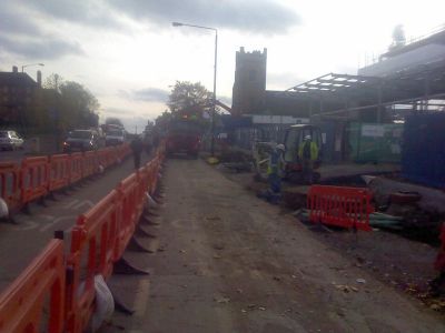Roadworks along Streatham High Road

