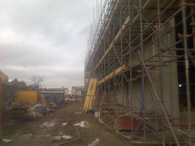 Construction of Back of Leisure Centre from Natal Road
