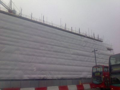 North Side of Tesco Building with Residential Above
