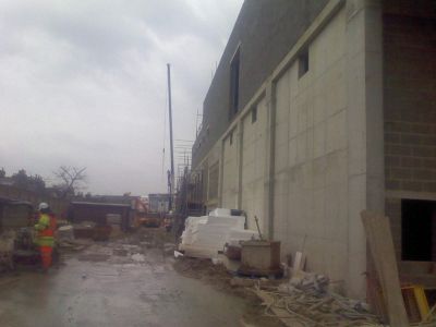 Construction of Back of Leisure Centre from Natal Road (New Walls)
