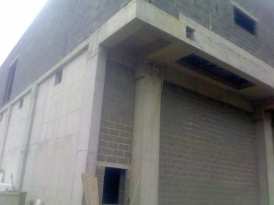 Construction of Back of Leisure Centre from Natal Road (New Walls)

