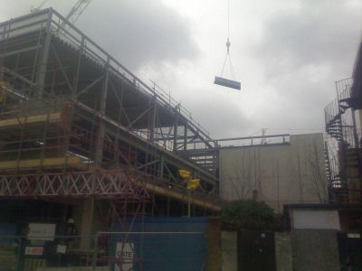 Construction of Front of Leisure Centre from Natal Road
