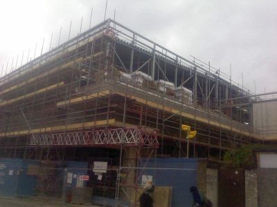 Construction of Front of Leisure Centre from Natal Road
