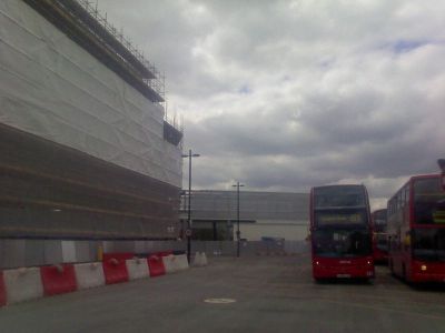 North Side of Tesco Building towards Service Yard
