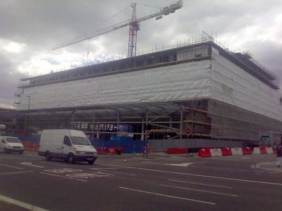 View of Tesco Building from Across the High Road
