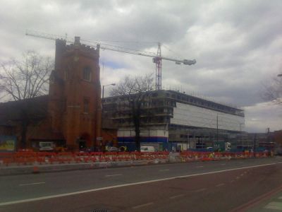 View of Tesco Building from Across the High Road
