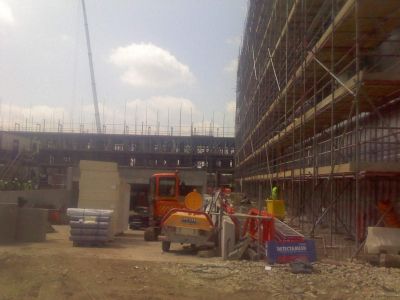 Car Park Entrance and Residential Building
