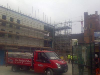 Front of Leisure Centre from High Road (with Framework of "Light Box")
