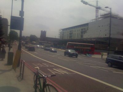 View of Tesco/Residential Building from Across the High Road
