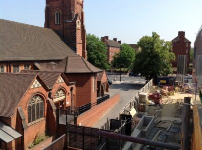 Church Roof from Leisure Centre Scaffolding
