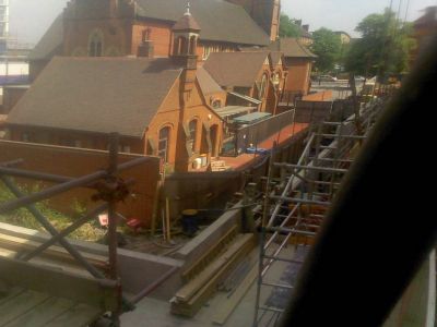 Church Roof from Leisure Centre Scaffolding
