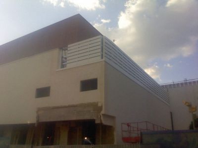 New Cladding on Front Corner of Leisure Centre from Natal Road
