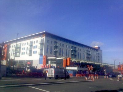 Tesco/Residential Building from Across the High Road
