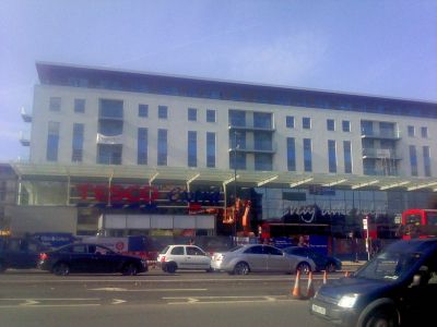 Tesco/Residential Building from Across the High Road
