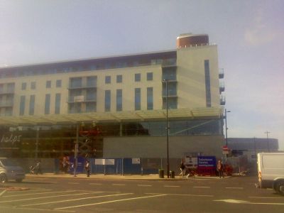 Tesco/Residential Building from Across the High Road

