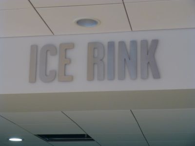 Ice Rink Sign Over Turnstiles
